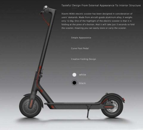 Trottinette électrique Xiaomi M365 à 303,16 € sur Gearbest